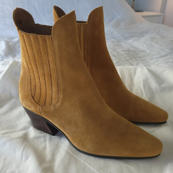 Zara Suede Cowboy-Style Ankle Boots EU 40 - Picture 1 of 13